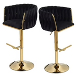 Samt-Barhocker 2er-Set