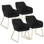 Set of 4 velvet chairs