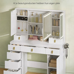 Vanity Table with LED lighting + power outlets