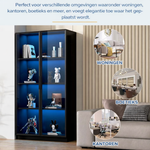 LED Display Cabinet Modern Black Cabinet with App-Controlled Lighting