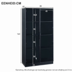LED Display Cabinet Modern Black Cabinet with App-Controlled Lighting