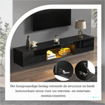 Hochglanz LED TV-Möbel – 160 cm Schwarz