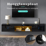 Hochglanz LED TV-Möbel – 160 cm Schwarz