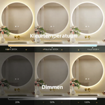 Round LED Bathroom Mirror – Black | Minimalist & Illuminated