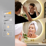 Round LED Bathroom Mirror – Black | Minimalist & Illuminated
