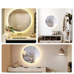 Round LED Bathroom Mirror – Black | Minimalist & Illuminated