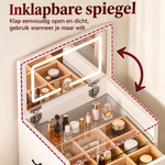 3-in-1 Schminktisch mit LED-Spiegel