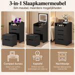 3-in-1 dressing table with LED mirror