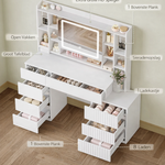 Luxury Vanity Table with LED Mirror & Hidden Storage