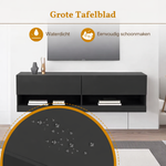 TV-Möbel mit LED-Beleuchtung – 7 Farben – Schwarz – 140 cm