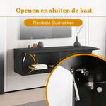 TV-Möbel mit LED-Beleuchtung – 7 Farben – Schwarz – 140 cm