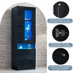 Schwarze Design-Vitrine mit LED-Beleuchtung