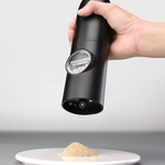 Electric salt and pepper mill set with charging station