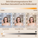 Luxuriöser Schminktisch mit LED-Beleuchtung & USB-Anschlüssen – Steckdosen – Einstellbare Lichtfarbe