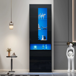 Schwarze Design-Vitrine mit LED-Beleuchtung