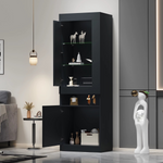 Schwarze Design-Vitrine mit LED-Beleuchtung