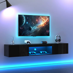 Hochglanz LED TV-Möbel – 160 cm Schwarz