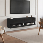 TV-Möbel mit LED-Beleuchtung – 7 Farben – Schwarz – 140 cm