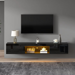 Hochglanz LED TV-Möbel – 160 cm Schwarz