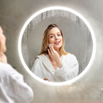 Round LED Bathroom Mirror – Black | Minimalist & Illuminated