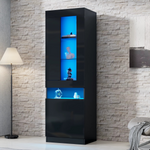 Schwarze Design-Vitrine mit LED-Beleuchtung