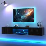 Hochglanz LED TV-Möbel – 160 cm Schwarz