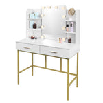 Weißer Schminktisch mit LED-Beleuchtung