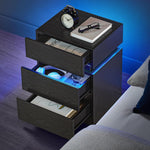 Schwarzer Nachttisch mit LED-Beleuchtung