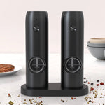 Electric salt and pepper mill set with charging station